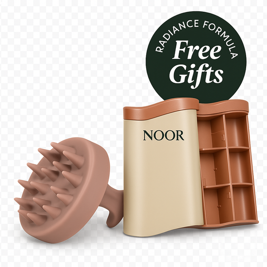 Free Noor Container and Scalp Massager